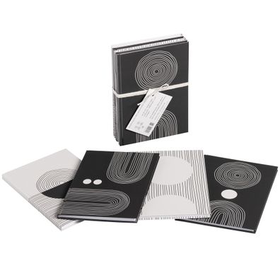 Pagna Set Notizbuch A5 Abstrakt 128S dotted lines 4 Stück