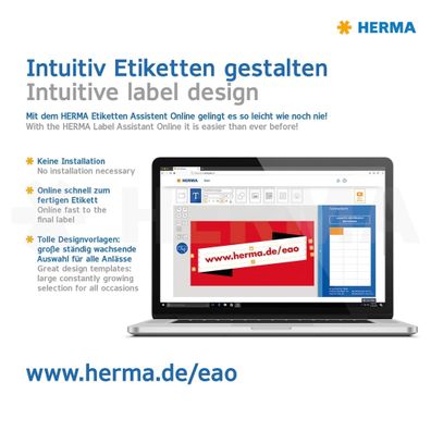 Herma Etiketten stark haftend 99,1 x 67,7 mm weiss 80 Bl 640 Etik