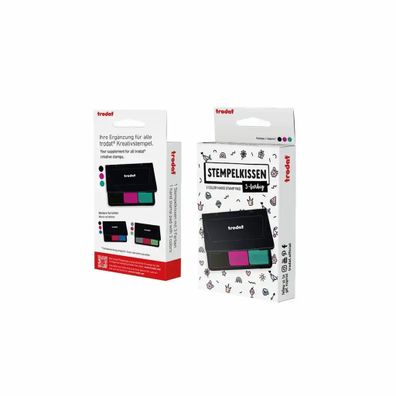 WEDO trodat Handstempelkissen 3 farbig schwarz/pink/grün