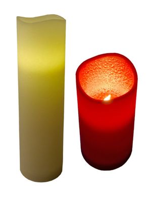 LED Wachs-Stumpenkerze Ø 10cm mit Pustefunktion Adventskerze Weihnachtsdeko