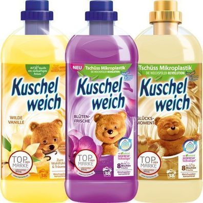 Kuschelweich Weichspüler Set 3x1l - Hochwertiger Textilschutz aus Deutschland