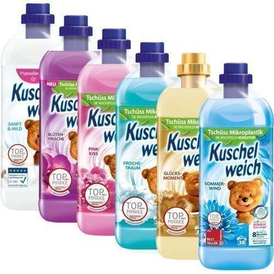 Kuschelweich Weichspüler Set 6x1L - Weiche und Duftende Wäsche aus Deutschland