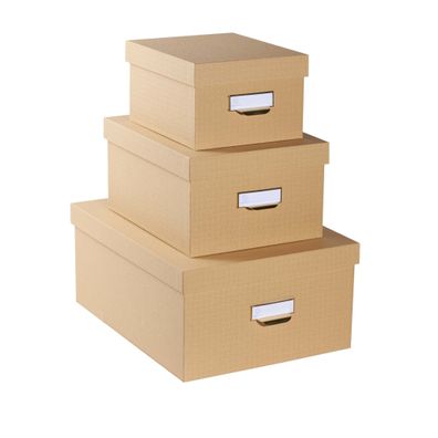Set mit 3 Boxen OfficeByMe beige