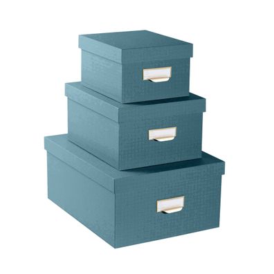 Set mit 3 Boxen OfficeByMe blau