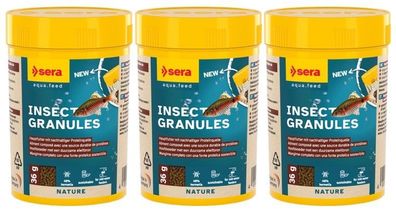 3x Sera Insect Granules Nature 100ml - langsam sinkendes Softgranulat Granulat