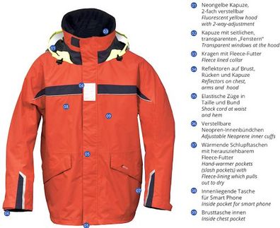 Gotop Küsten- Segeljacke Bristol Rot