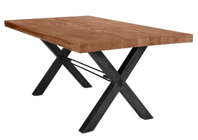 TISCHE&BÄNKE Tisch 160x85 Altholz Stahl Bunt Antikschwarz