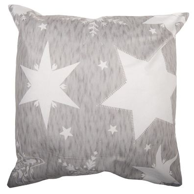 Clayre & Eef Kissenbezug 45x45 cm Grau Polyester (Gr. 45x45 cm)