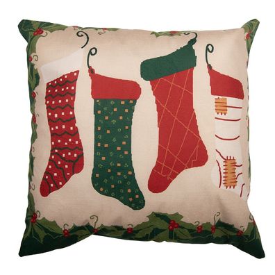 Clayre & Eef Kissenbezug 45x45 cm Beige Polyester (Gr. 45x45 cm)