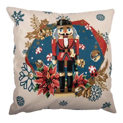 Clayre & Eef Kissenbezug 45x45 cm Beige Polyester (Gr. 45x45 cm)