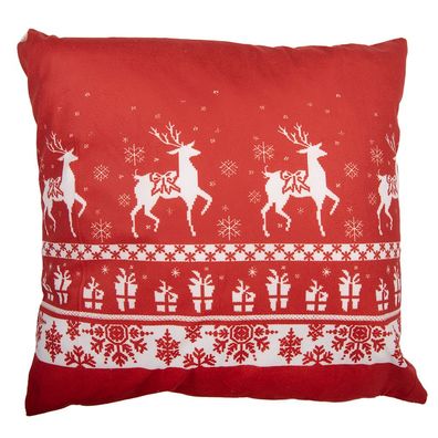 Clayre & Eef Kissenbezug 45x45 cm Rot Polyester (Gr. 45x45 cm)