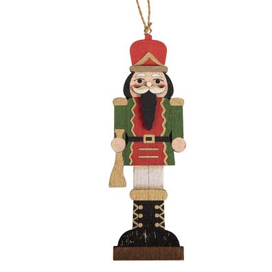 Clayre & Eef Weihnachtsanhänger Nussknacker Gelb Holz (Gr. 6x1x18 cm)