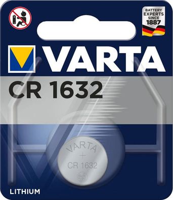 VARTA Knopfzellenbatterie Electronics CR1632 Lithium