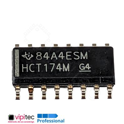 74HCT174 D-Flip-Flop, 6-fach, mit Reset | SMD SO-16 5V TTL 125°C