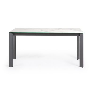 Tisch Axis ausziehbar 160 (220) cm Keramik Weiß anthrazit Beine