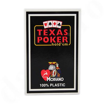 Modiano Texas POKER Spielkarten 100% Plastik 54 Blatt Black 2er Jumbo Index