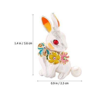Hasen Brosche, Tier Schmuck, Multicolore Kaninchen Brosche, Osterschenke I (B2802262)