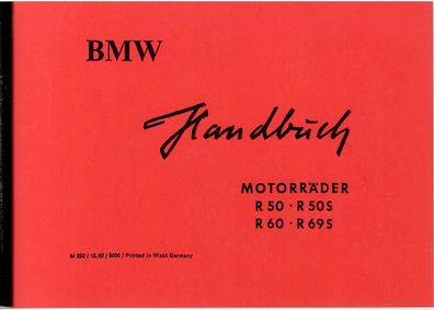 Bedienungsanleitung BMW Motorräder R 50 - R 50 S R 60 - R 69 S Oldtimer