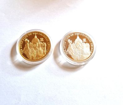 2 Medaillen/Papst Francis Leo XIV/Religion Medaille (Med280226)