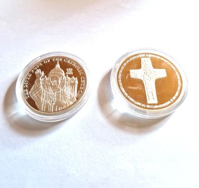 Papst Francis Leo XIV/Religion Medaille, Neusilber (Med280226)