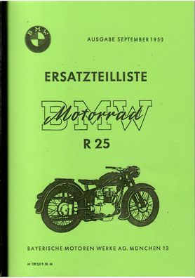 Ersatzteilliste BMW R 25, Motorrad, Zweirad, Oldtimer, Klassiker
