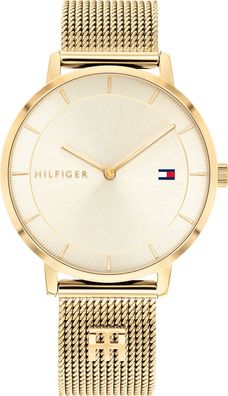 Tommy Hilfiger Analog Quarzuhr fér Damen Edelstahl-Mesh Gliederarmband