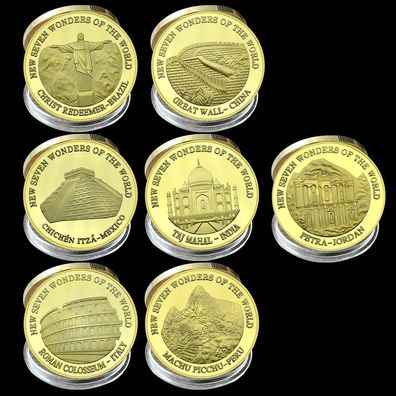 Schöner Medaillen Satz der 7 Weltwunder der Erde (WW280226)