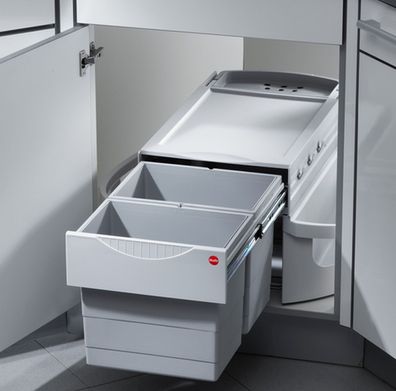 Hailo Rondo Einbau-Mülleimer 360° drehbar 2x18 Liter Eckschrank Küche ab 90cm