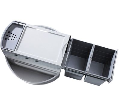 Hailo Rondo Einbau-Mülleimer 360° drehbar 2x18 Liter Eckschrank Küche ab 90cm