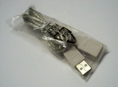 USB 2.0 Kabel 1m USB-A Stecker an USB-A Buchse Kupplung Verlängerung weiss 1 Meter