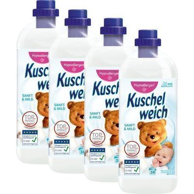 Kuschelweich Sanft & Mild Weichspüler 4x1l