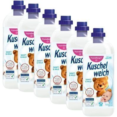 Kuschelweich Sanft & Mild Weichspüler 6x1l