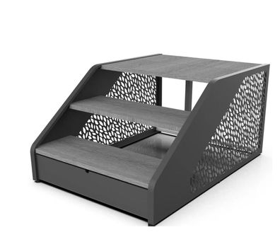 Poolex Pooltreppe Whirlpooltreppe "HEAVEN STEPS" Holztreppe - grau