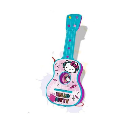Kindergitarre Hello Kitty Blau Rosa 4 Seile