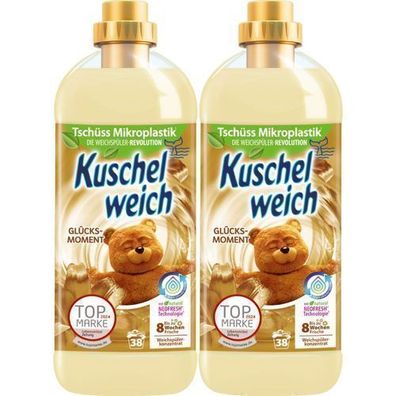 Kuschelweich Glücksmoment Weichspüler 2x1l - Sanfter Duft