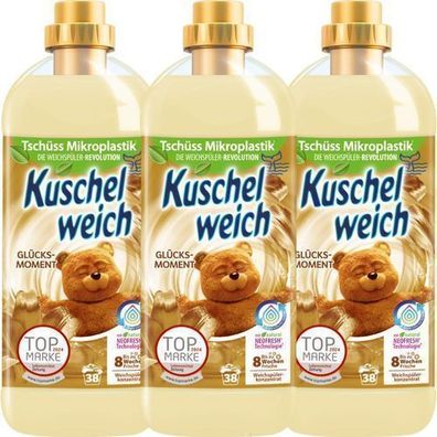 Kuschelweich Glücksmoment Weichspüler 3x1l - Sanfte Frische