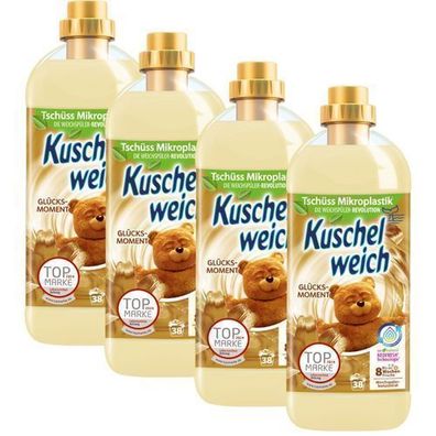 Kuschelweich Glücksmoment Weichspüler 4x1l - Premium Textilpflege