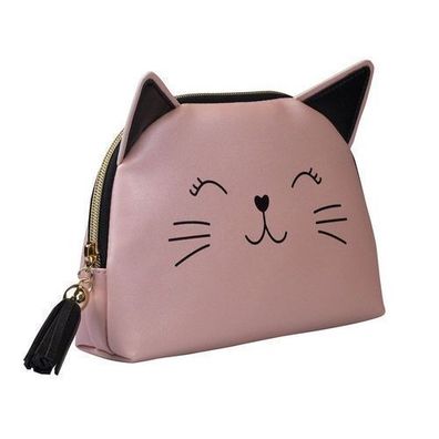 KillyS Schminktasche Rosa mit Katzen-Design