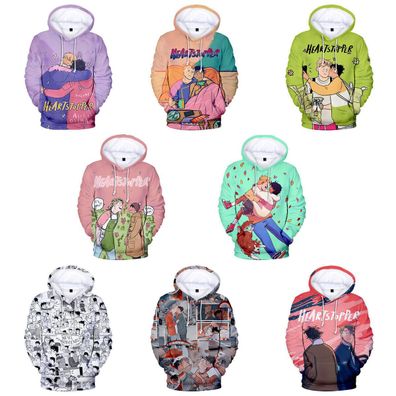 Cosplay Heartstopper 3D Hoodies Nick Charlie Sweatshirt Jacke Mantel Kostume