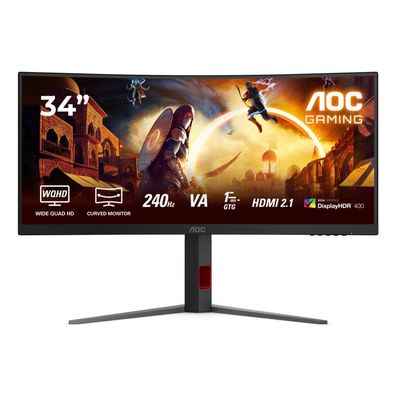 AOC 86,4cm (34"), CU34G4Z, 21:09 2xHDMI+2xDP+USB blackred