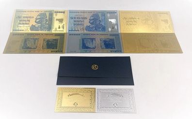 3 Hundred Trillion/ Souvenier Dollar/ Silver + Gold Plated/ Scheine Zim (Zim010326)