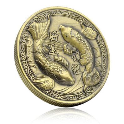 Koi Medaille/ China Koi Medaille/ Glücksbringer Medaille/Bronze (Med010326)