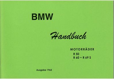 Bedienungsanleitung BMW R 50 R60 - R 69 S, Motorrad, Oldtimer