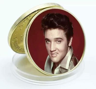 Schöne Elvis Presley Medaille vergoldet (EPM010326)