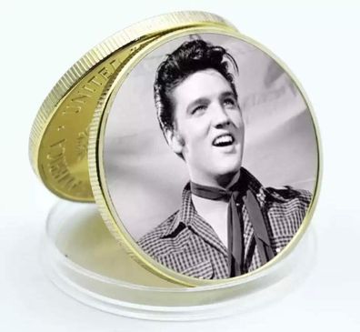 Schöne Elvis Presley Medaille vergoldet (EPM0103261011)