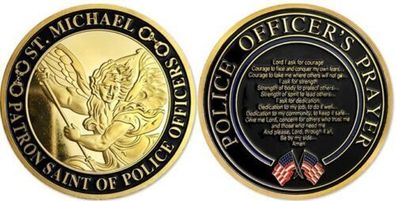 USA Medaille vom Erzengel Schutz Patron Saint Michael vergoldet (M0103261011)