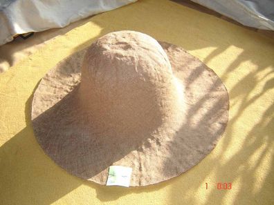 Hutstumpen Capeline feines Stroh Sisal beige Durchmesser 38 cm Stu795