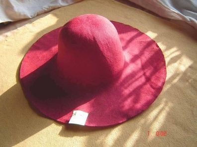 Hutstumpen Capeline feines Stroh Sisal kirsch rot Durchmesser 39 cm Stu795