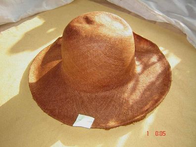 Hutstumpen Capeline feines Stroh Sisal zimt Durchmesser 36 cm Stu801
