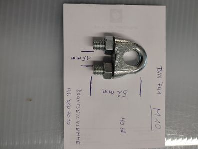 Drahtseilklemmen DIN EN 13411-5 / DIN 74114 Gew. m10